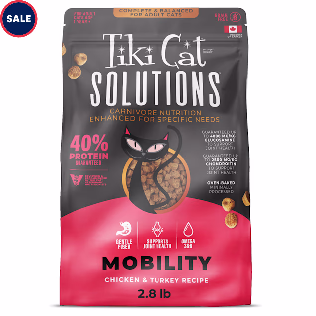 Tiki Cat Solutions Mobility, Chicken & Turkey Dry Cat Food, 2.8 lbs. - Carousel image #1