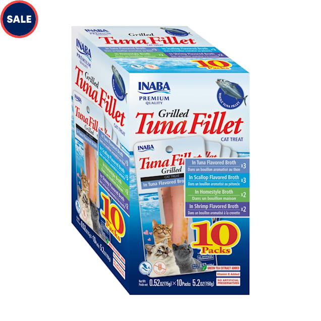 Inaba Grilled Tuna Fillet Variety Box Cat Treat, 0.52 oz., Count of 10 - Carousel image #1