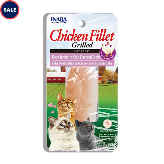 Inaba Extra Tender Chicken in Crab Flavored Broth Grilled Fillets for Cat, 0.9 oz. - Carousel image #1