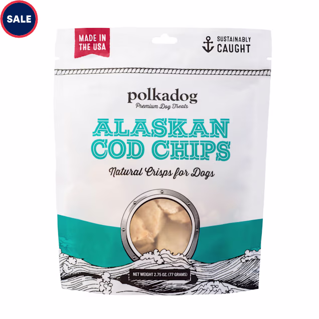 Polkadog Cod Chips Dog Treats, 2.75 oz - Carousel image #1