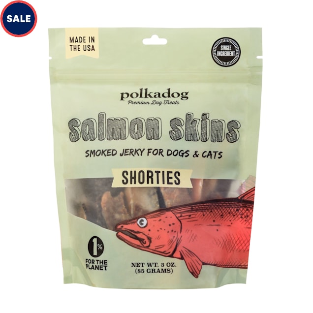 Polkadog Salmon Skins Jerky Dog Treats, 3 oz. - Carousel image #1