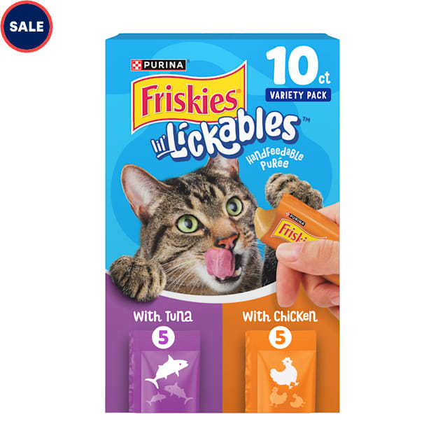 Purina Friskies lil' Lickables with Chicken or Tuna Variety Pack Lickable Cat Treats Variety Pack, 0.5 oz., Count of 10 - Carousel image #1