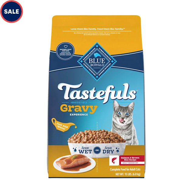 Blue Buffalo Tastefuls Irresistible Gravy Experience Salmon Adult Indoor Cat Dry Food, 15 lbs. - Carousel image #1