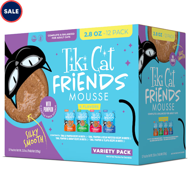 Tiki Cat Friends Mousse Tuna Cat Food Variety Pack, 2.8 oz., Count of 12 - Carousel image #1
