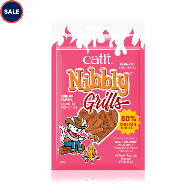 Catit Chicken & Shrimp Flavor Nibbly Grills Cat Treats, 1.06 oz. - Carousel image #1
