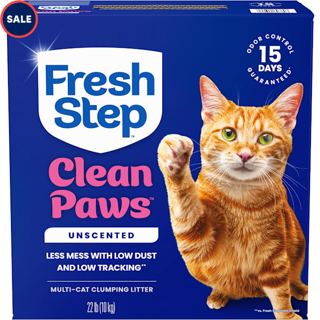 Fresh Step Clean Paws Unscented Multi Cat Clumping Litter, 22 lbs. - Carousel image #1