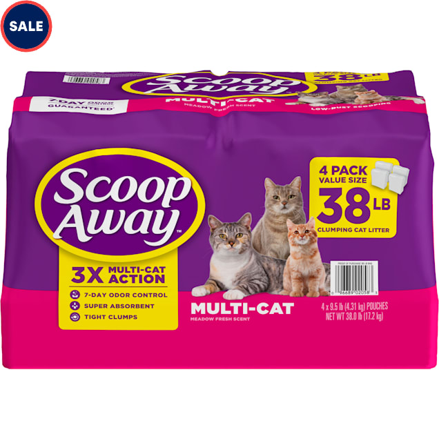Scoop Away Multi Cat Litter with Meadow Fresh Scent Clumping Litter Locks in Liquid and Odor on Contact, 38 lbs., Pack of 4 - Carousel image #1