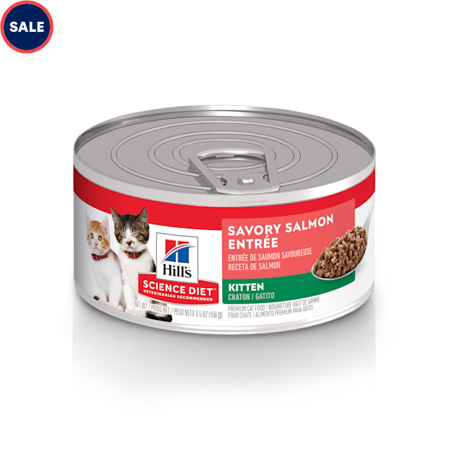 Hill's Science Diet Kitten Savory Salmon Entree Canned Cat Food, 5.5 oz., Case of 24 - Carousel image #1