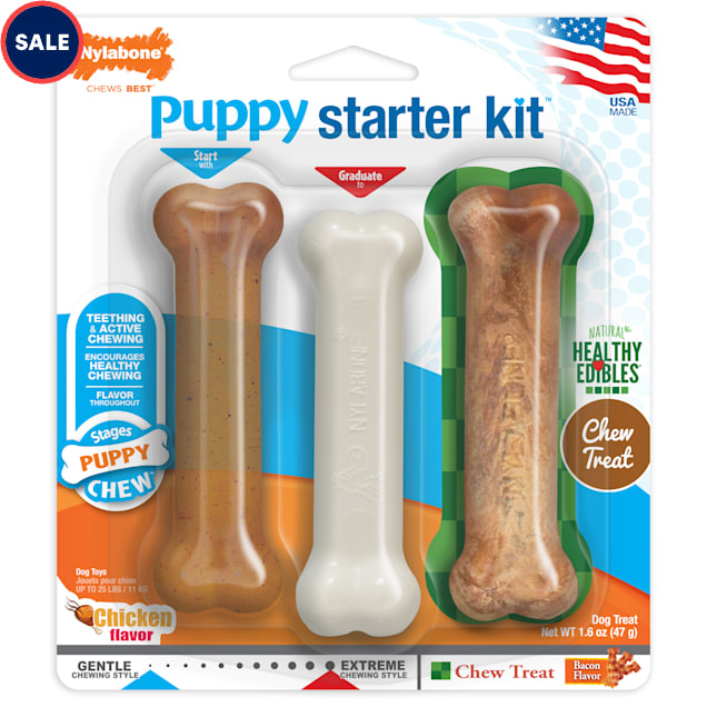 Nylabone Puppy Starter Kit, 1.69 oz., Pack of 3 - Carousel image #1