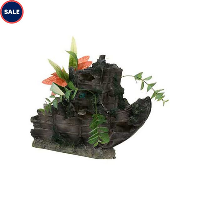 Penn Plax Sunken Gardens Shipwreck Bow Aquarium Decor Petco