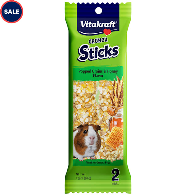 Vitakraft Popped Grains and Honey Flavor, Crunch Sticks Guinea Pig Treats, 2.5 oz. - Carousel image #1