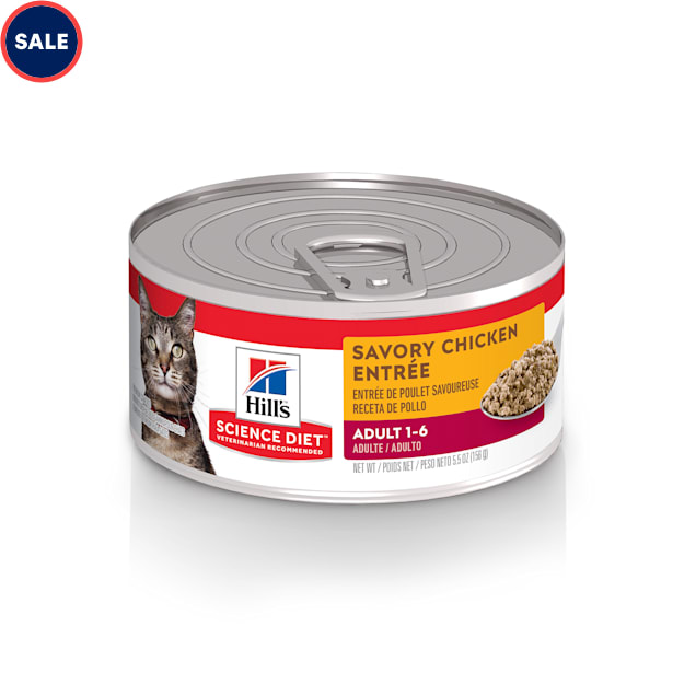 Hill's Science Diet Adult Savory Chicken Entree Canned Cat Food, 5.5 oz., Case of 24 - Carousel image #1