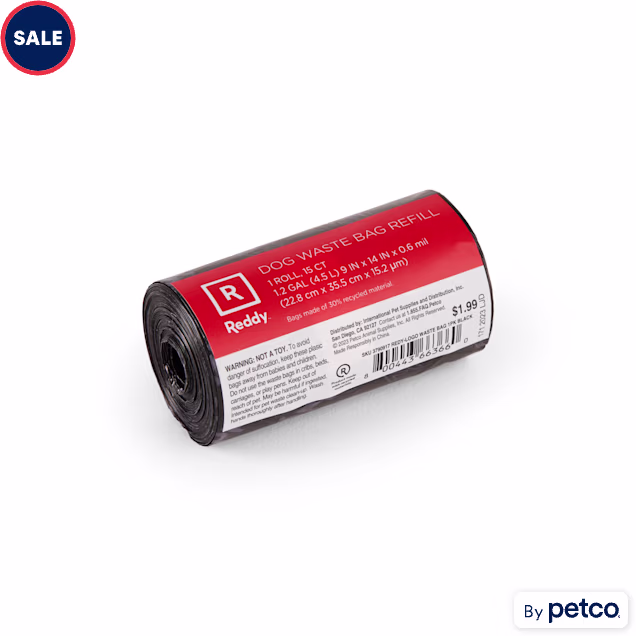 Reddy Black Logo Waste Bag Roll for Dogs, Pack of 1 - Carousel image #1