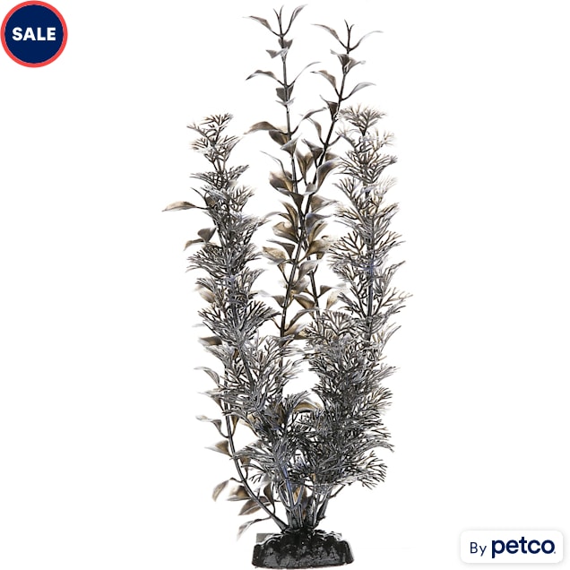 Imagitarium Black & White Background Plastic Aquarium Plant Petco