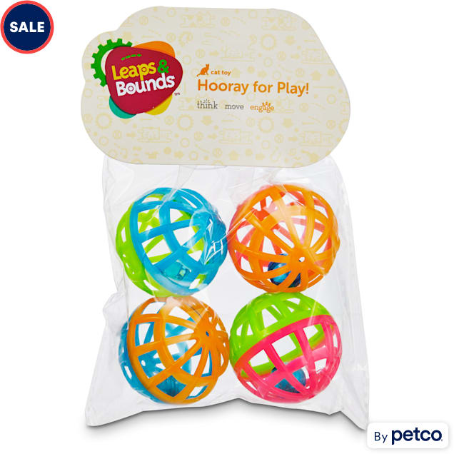 Leaps & Bounds Lattice Ball and Bell Cat Toys, Pack of 4 balls Petco