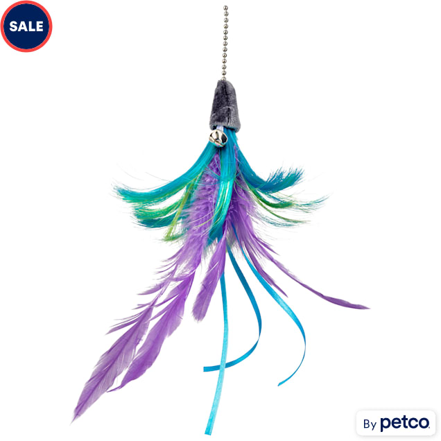 Leaps & Bounds EZ Snap Flip Feather Cat Teaser Toy Refill, 14" Length - Carousel image #1