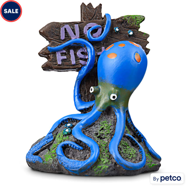 Imagitarium Aquatic Decor Octopus No Fishing Sign Petco
