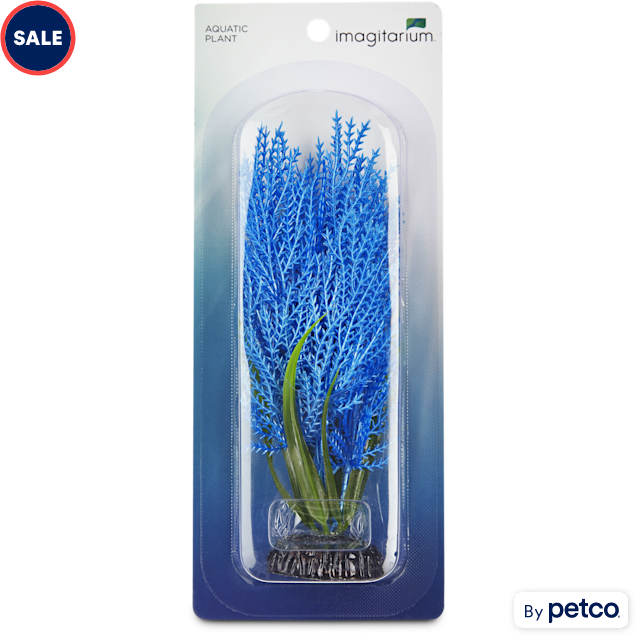 Small Blue Hair grass Plastic Aquarium Decor