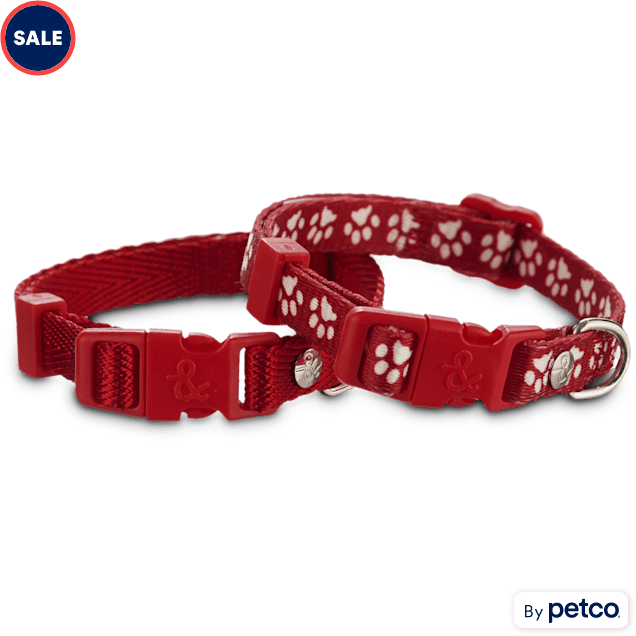 Bond & Co. Red Adjustable Collar 2 Pack, For Necks 8"-12" - Carousel image #1