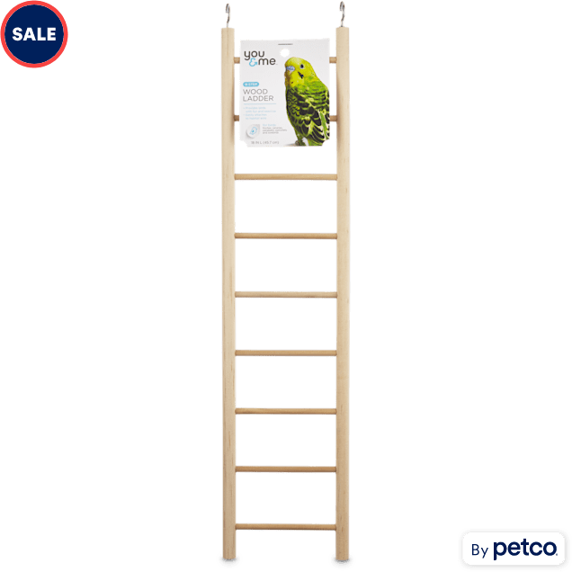 12-Inch Prevue Pet Products BPV01135 Carpenter Creations Hardwood Bird Ladder with 6 Rungs Colors Vary 
