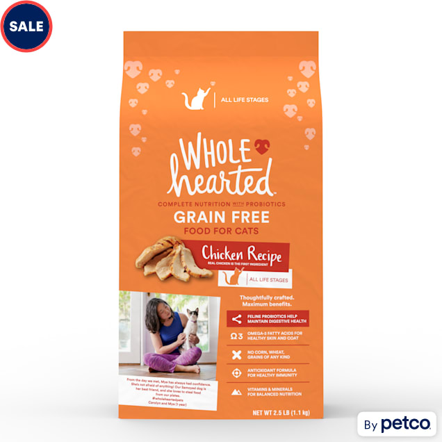 WholeHearted Grain Free Chicken Formula Dry Cat Food 2.5 lbs. Petco