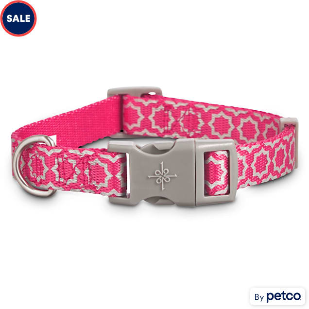 Good2Go Reflective Pink Starburst Dog Collar, Small - Carousel image #1