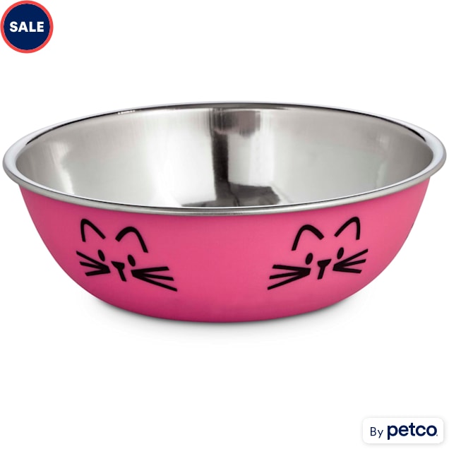 Harmony Pink Stainless Steel Cat Bowl, 1 Cup - Carousel image #1