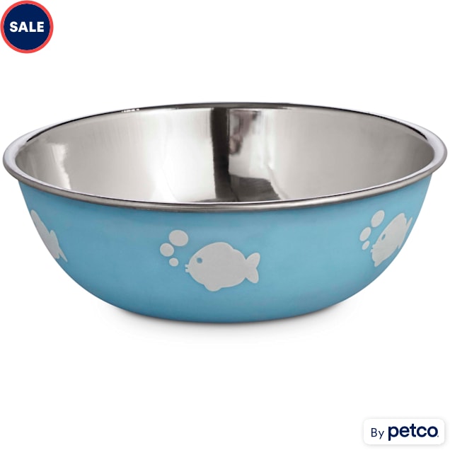 Harmony Blue Stainless Steel Cat Bowl, 1 Cup - Carousel image #1
