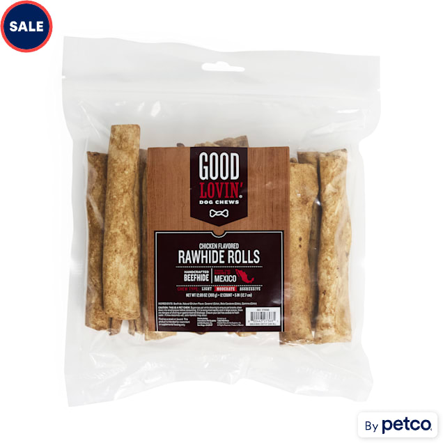 Good Lovin' Chicken Flavored Rawhide Roll Dog Chews, 12.69 oz. - Carousel image #1
