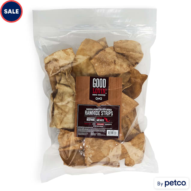 Good Lovin' Chicken and Peanut Butter Flavored Rawhide Strip Dog Chews, 16 oz. - Carousel image #1