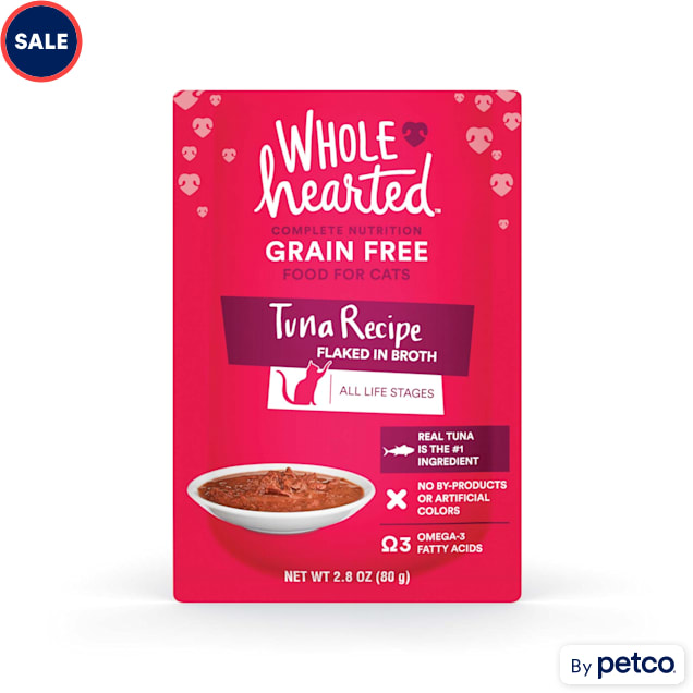 WholeHearted Grain Free Tuna Recipe Flaked in Broth Wet Cat Food, 2.8 oz., Case of 12 - Carousel image #1