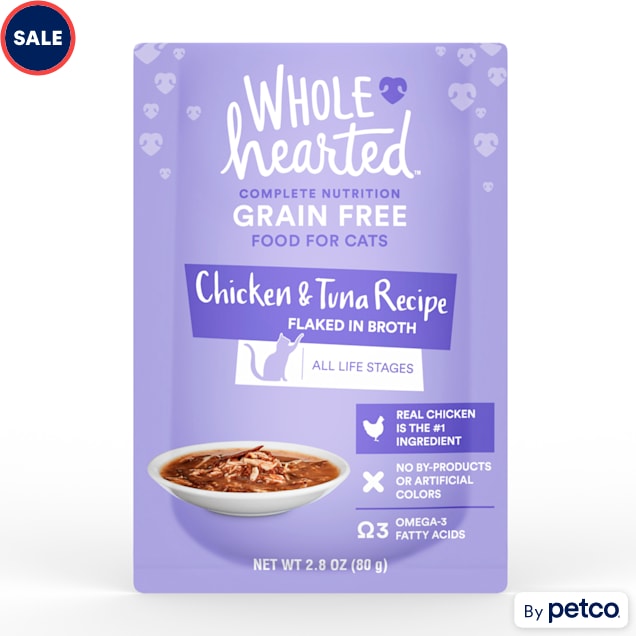 WholeHearted Grain Free Chicken & Tuna Recipe Flaked in Broth Wet Cat Food, 2.8 oz., Case of 12 - Carousel image #1