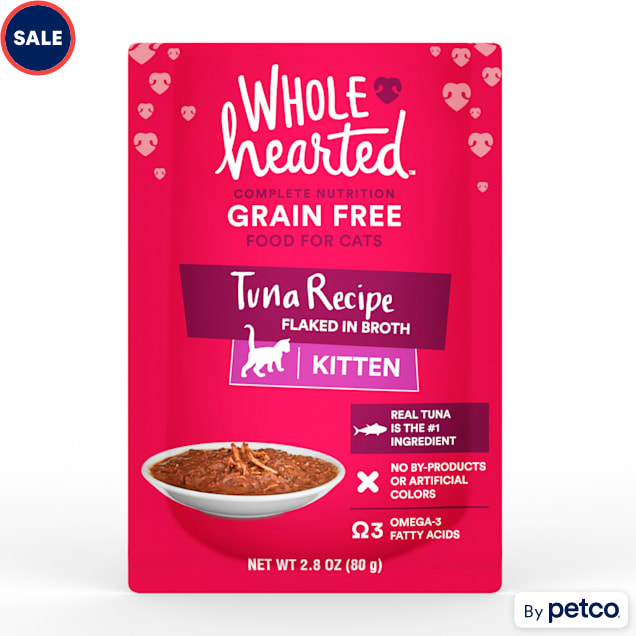 WholeHearted Grain Free Tuna Recipe Flaked in Broth Wet Kitten Food, 2.8 oz., Case of 12 - Carousel image #1