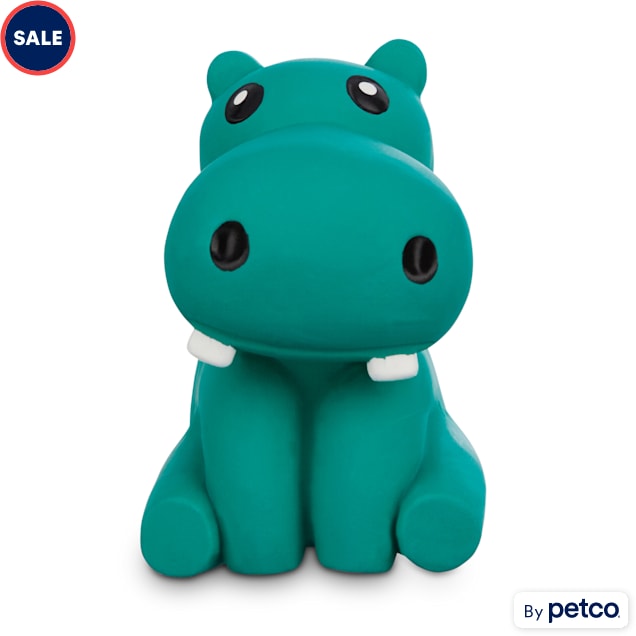 Leaps & Bounds Chomp and Chew Latex Hippo Dog Toy, X-Small