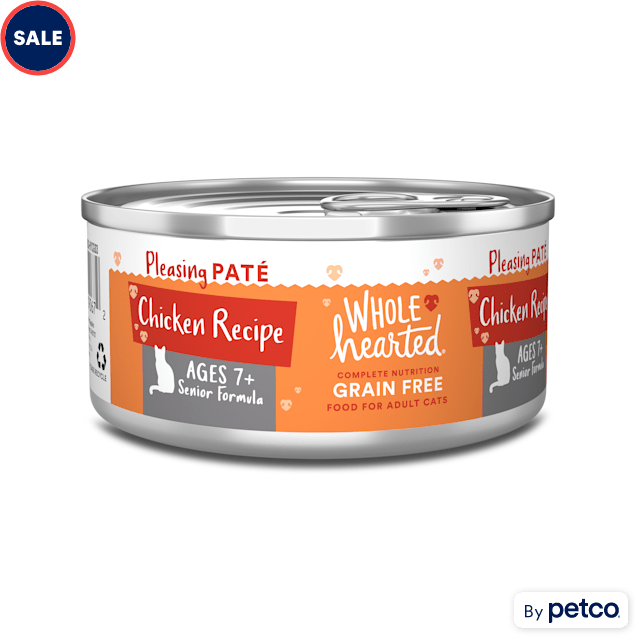 WholeHearted Grain Free Chicken Recipe Pate Senior Wet Cat Food 5.5 oz. Case of 24