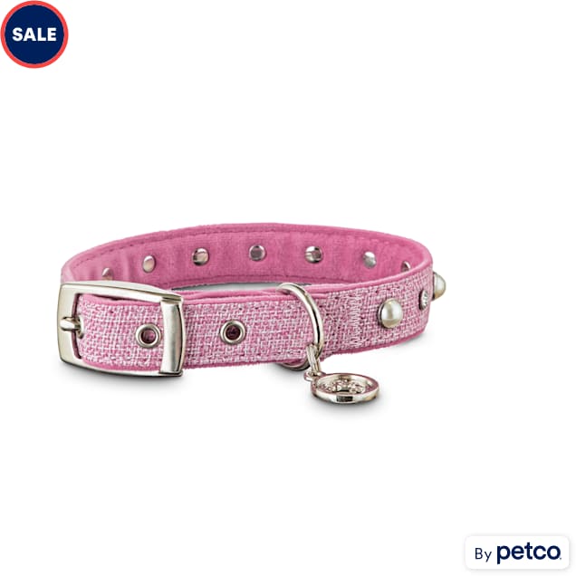 Rhinestone and Pearl Dog Collar Unique Dog Collars Medium 