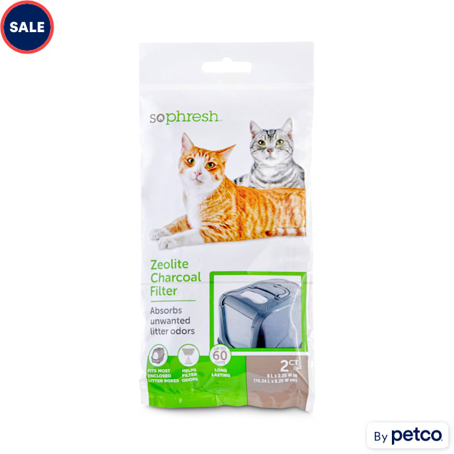 So Phresh Zeolite & Charcoal Litter Box Odor Filters, 2Pack