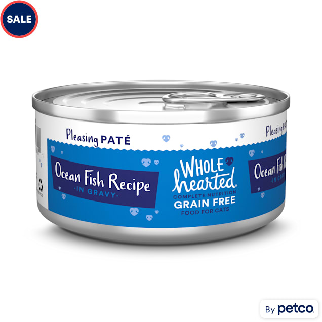 WholeHearted Grain Free Ocean Fish Recipe Pate Adult Wet Cat Food 5.5 oz. Case of 12