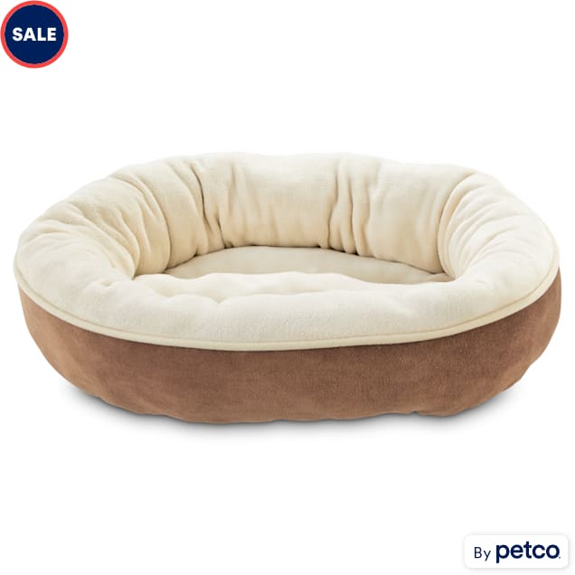 EveryYay Essentials Snooze Fest Brown Round Dog Bed, 20 L" X 20" W - Carousel image #1
