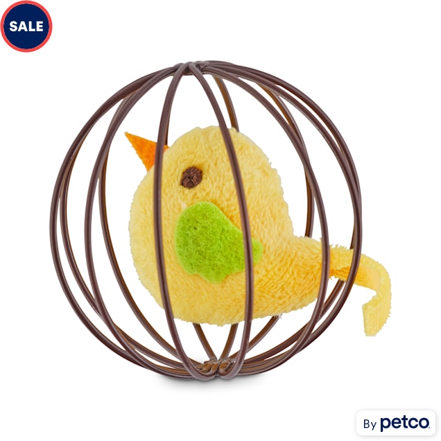 Leaps & Bounds Pounce & Play Chirping Bird Ball Cat Toy - Carousel image #1