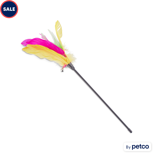 Leaps & Bounds Thrill & Chase Feathered Wand Cat Toy - Carousel image #1