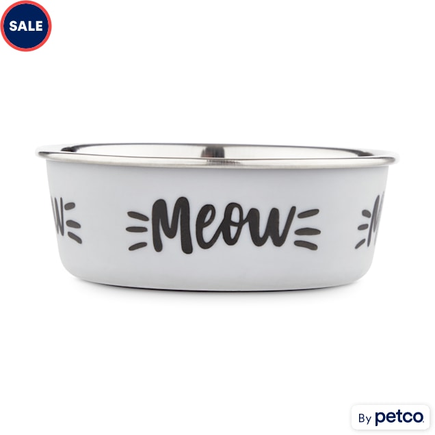 Harmony MEOW Skid-Resistant Stainless Steel Cat Bowl, 1 Cup - Carousel image #1