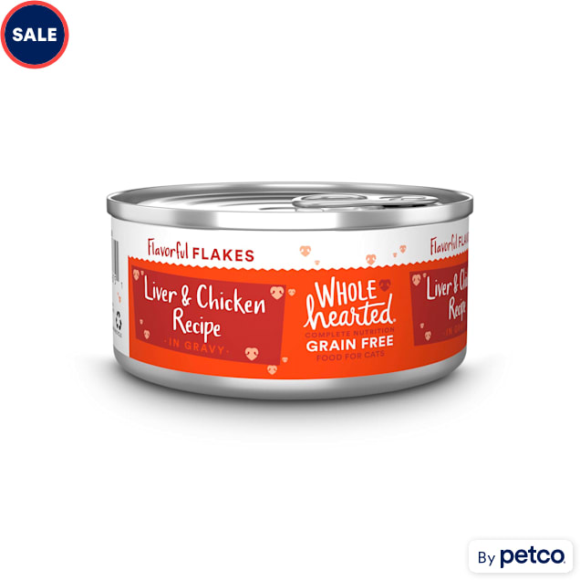 WholeHearted Grain Free Chicken Liver Recipe Flakes in Gravy Wet Cat Food 5.5 oz. Case of 12