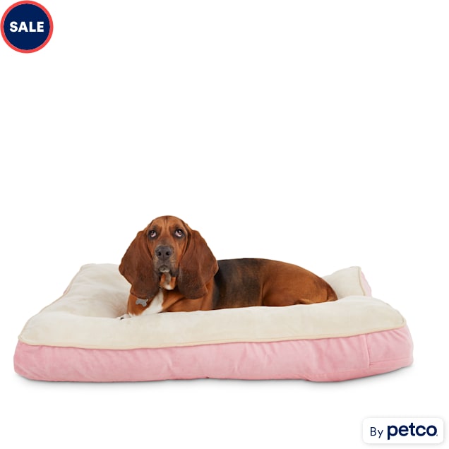 EveryYay Essentials Snooze Fest Pink Lounger Dog Bed, 32" L X 24" W - Carousel image #1