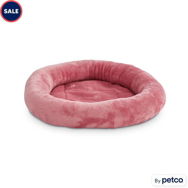 EveryYay Essentials Snooze Fest Mauve Oval Donut Cat Bed, 17" L X 14" W X 2" H - Carousel image #1