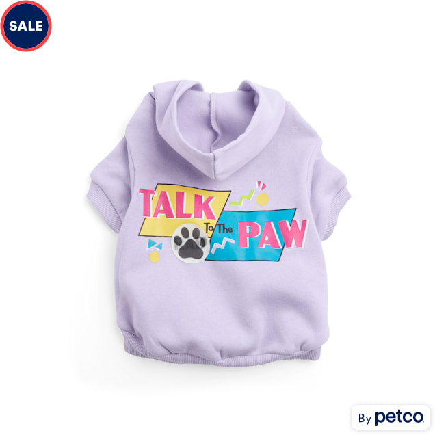 YOULY The Throwback Purple Talk To The Paw Dog Hoodie, Small - Carousel image #1