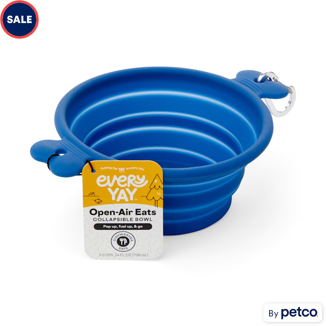 EveryYay Open-Air Eats Blue Collapsible Bowl for Dogs, 3 Cups - Carousel image #1