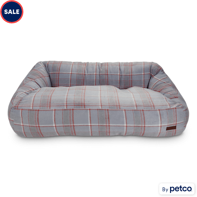 Large plaid online dog bed