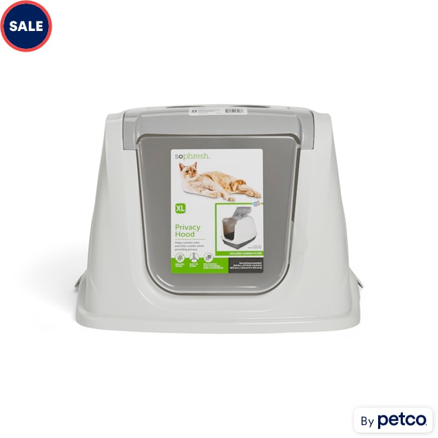 So Phresh White Two Toned Flip Top Cat Litter Box Hood X Large