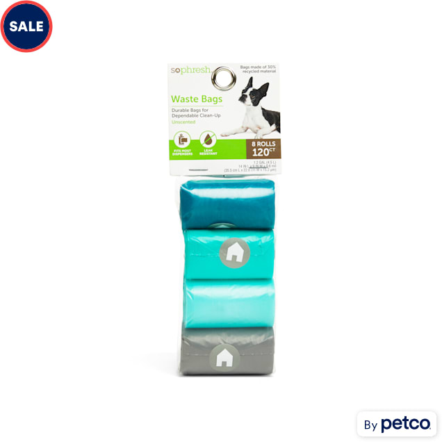 So Phresh Teal & Grey Unscented Dog Waste Bags, Count of 120 - Carousel image #1